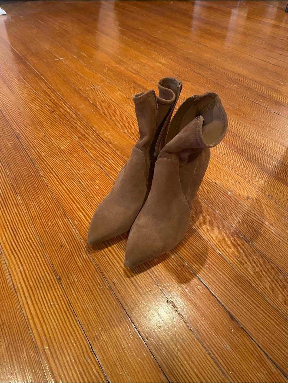 Loeffler Randall Brown Suede Isla Pointed-Toe Ankle Boots